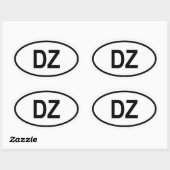 Algerien ‚DZ‘ Ovaler Aufkleber (Blatt)