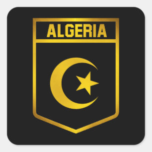 Algerien-Emblem Quadratischer Aufkleber