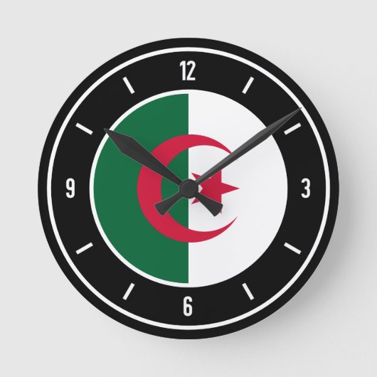 Algerien Flag Elegant Runde Wanduhr (Vorderseite)