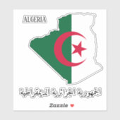 Algerien Flag Map Patriotic Aufkleber (Blatt)