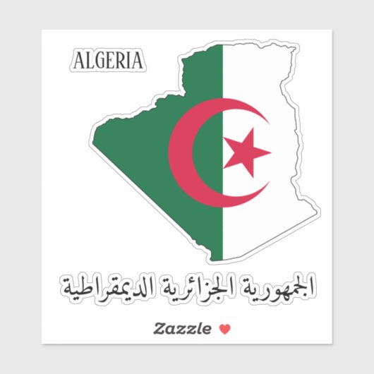 Algerien Flag Map Patriotic Aufkleber (Blatt)
