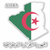 Algerien Flag Map Patriotic Aufkleber (Vorderseite)