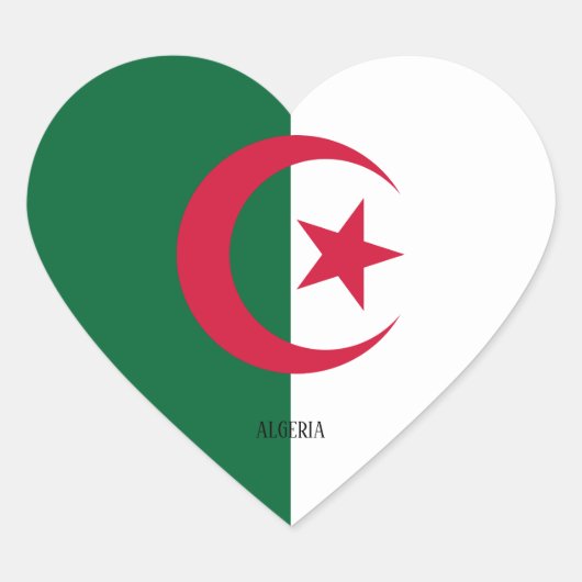 Algerien Flag Splendid Patriotic Herz-Aufkleber (Vorderseite)