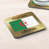 Algerien Flag+Text-Untersetzer Untersetzer (Linke Seite)