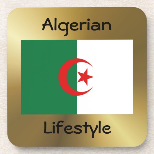Algerien Flag+Text-Untersetzer Untersetzer (Vorderseite)