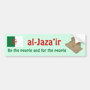 Algerien Flagge + Karte Autoaufkleber