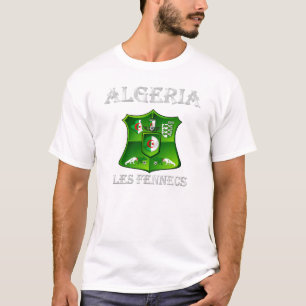 Algerien-Flagge Les Fennecs Fußball-Fußballschil T-Shirt