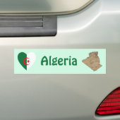 Algerien Flaggenherz + Karte Autoaufkleber (Auf Auto)