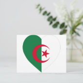 Algerien-Flaggenherz Postkarte (Stehend Vorderseite)