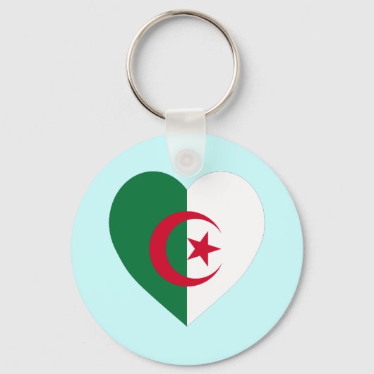 Algerien-Flaggenherz Schlüsselanhänger (Vorderseite)