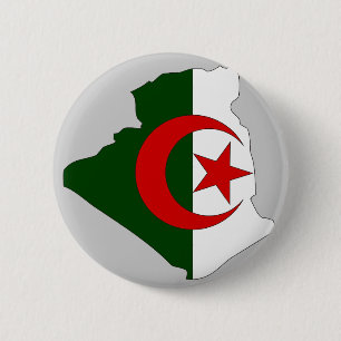 Algerien-Flaggenkarte Button