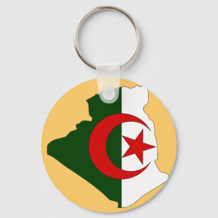 Algerien-Flaggenkarte Schlüsselanhänger