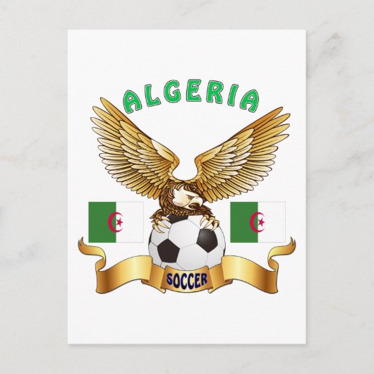 Algerien Football Designs Postkarte (Vorderseite)