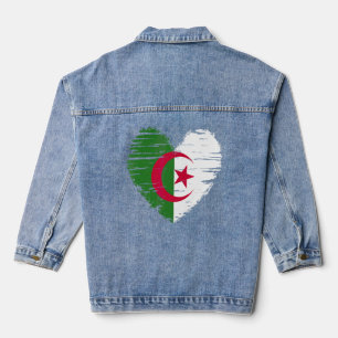 Algerien Herz Algerische Flagge Algerischer Priest Jeansjacke