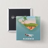 Algerien Illustriertes Reiseplakat drucken. Button (Vorne & Hinten)
