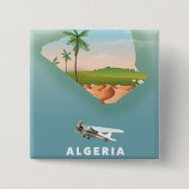 Algerien Illustriertes Reiseplakat drucken. Button (Vorderseite)