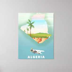 Algerien Illustriertes Reiseplakat drucken. Leinwanddruck
