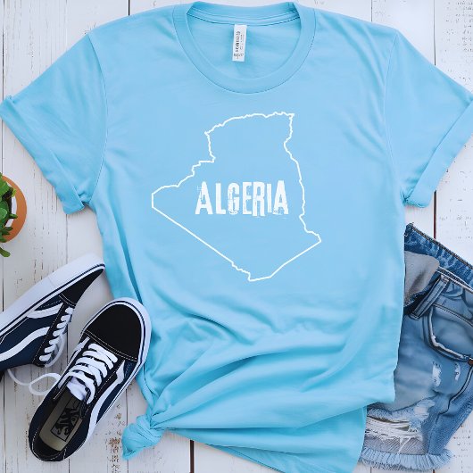 Algerien Karte Shirt Algerien Kontur Form
