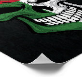 Algerien lächelt Schädelflagge Poster (Ecke)