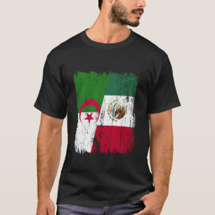 Algerien Mexiko Halbflagge Algerisch-Mexikanisches T-Shirt