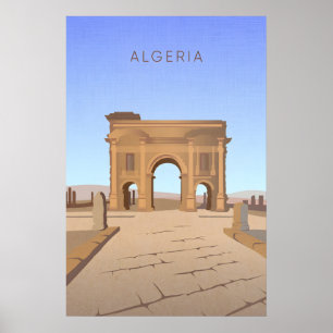 Algerien Minimal Reiseplakat Poster