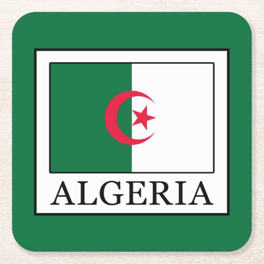 Algerien Rechteckiger Pappuntersetzer (Vorderseite)