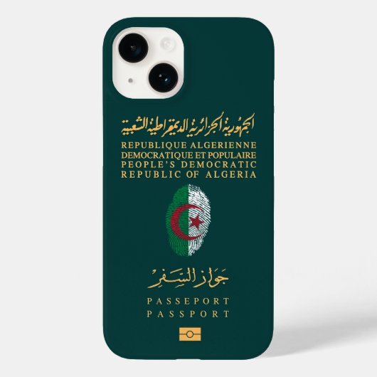Algerien Reisepass Print Souvenir Case-Mate iPhone Hülle (Rückseite)