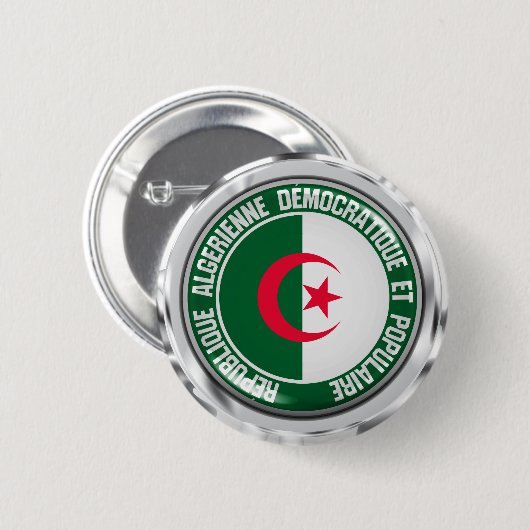 Algerien-RundEmblem Button (Vorne & Hinten)