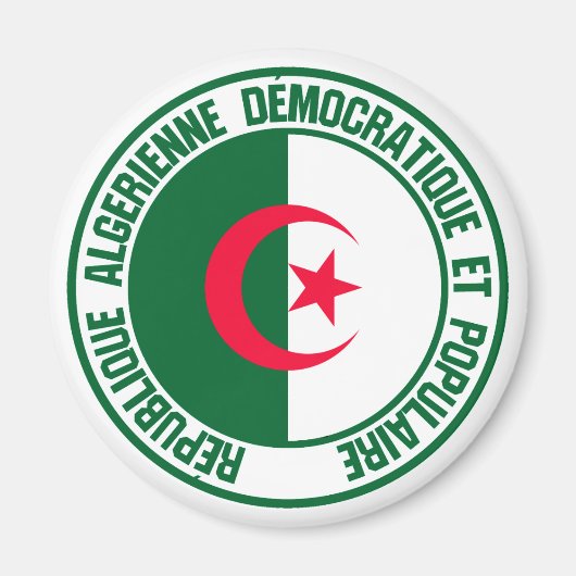 Algerien-RundEmblem Magnet (Vorne)