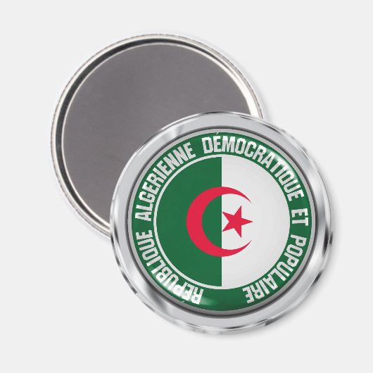 Algerien-RundEmblem Magnet (Vorderseite/Rückseite)
