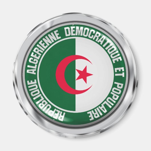 Algerien-RundEmblem Magnet (Vorne)