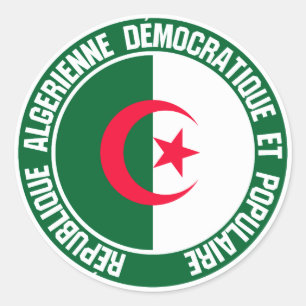 Algerien-RundEmblem Runder Aufkleber