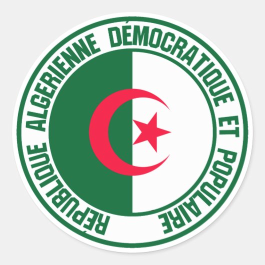 Algerien-RundEmblem Runder Aufkleber (Vorderseite)