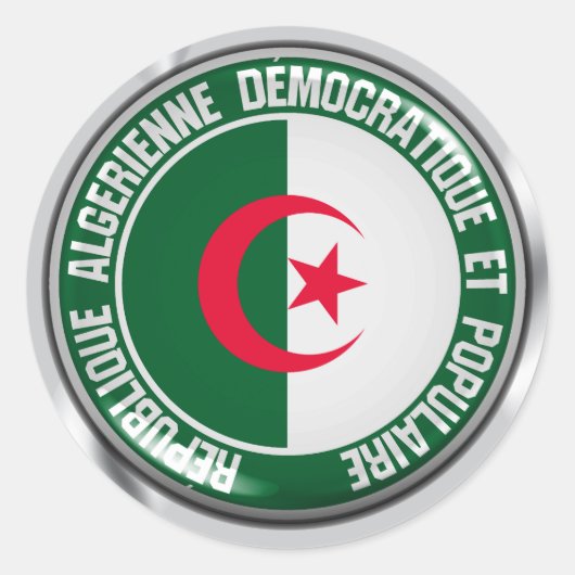 Algerien-RundEmblem Runder Aufkleber (Vorderseite)