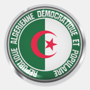 Algerien-RundEmblem Runder Aufkleber