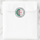 Algerien-RundEmblem Runder Aufkleber (Tasche)