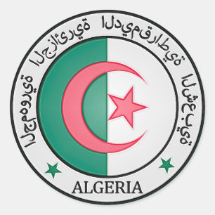 Algerien-RundEmblem Runder Aufkleber