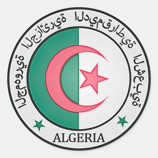Algerien-RundEmblem Runder Aufkleber (Vorderseite)