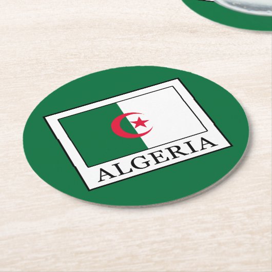 Algerien Runder Pappuntersetzer (Angewinkelt)