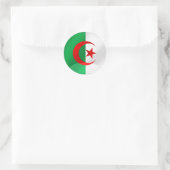Algerien-Rundfahne mit chromähnlichen Reflexionen Runder Aufkleber (Tasche)