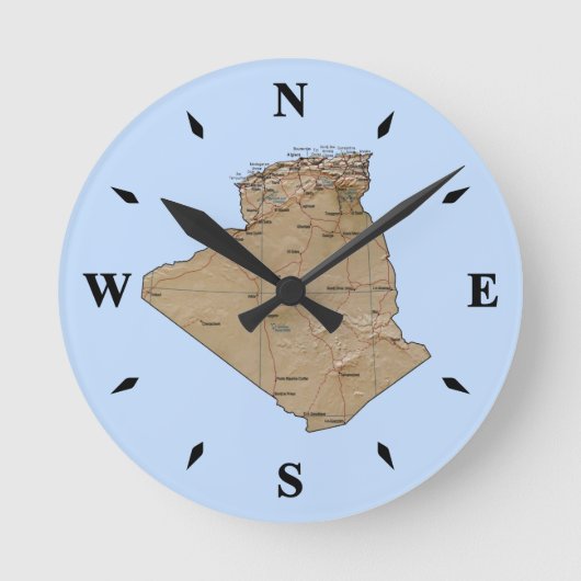Algerien-Uhr Runde Wanduhr (Vorderseite)