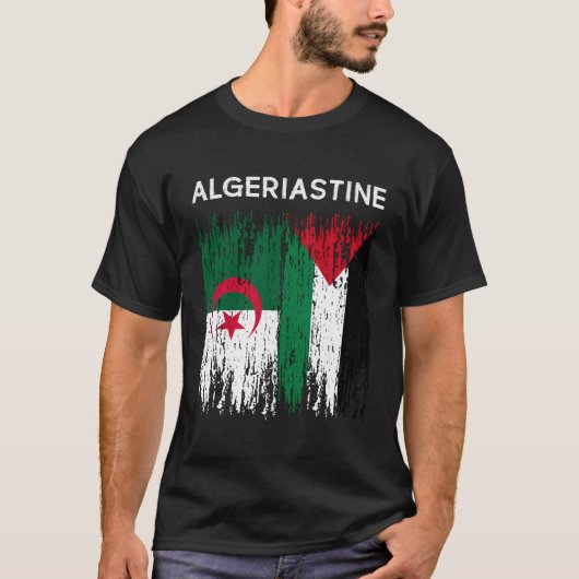 Algerien und Palästina-Fahne Algerien und Palästin T-Shirt (Vorderseite)
