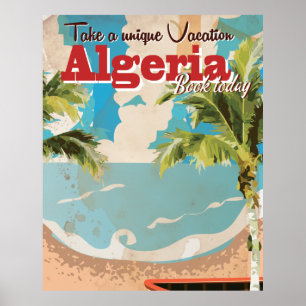 Algerien Urlaub Vintage Travel Poster. Poster