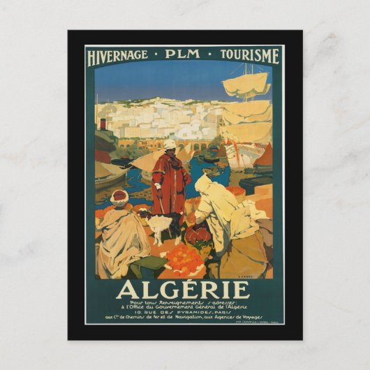 Algerien Vintage Travel Poster Postkarte (Vorderseite)