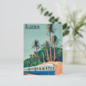 Algerien, Zug durch die Palmen Postkarte (Stehend Vorderseite)