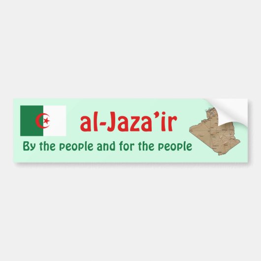 Algerienflagge + Karte Autoaufkleber (Vorne)