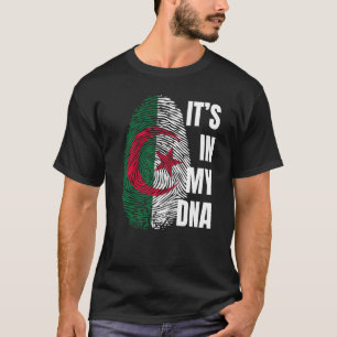 Algerische Flagge DNA Fingerprint Schwarze Geschic T-Shirt