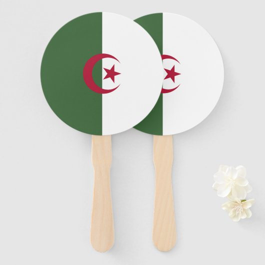 Algerische Flagge Fächer (Vorne und Hinten)