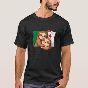 Algerische Flagge Faultier Pyjama Übernachtung Sch T-Shirt