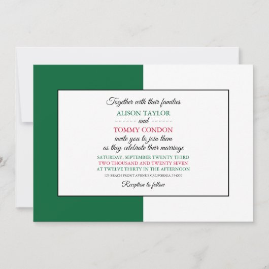 Algerische Flagge, Flagge Algeriens Hochzeit Einladung (Vorderseite)